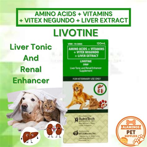 Livotine Cat and Dog Liver Tonic and Renal Enhancer Supplement 120ml.